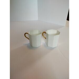 Vintage Pair of Wedgwood Classic White Espresso Cup Pattern Y967 Made in England